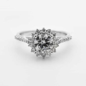 Natural White Topaz Cluster Band Ladies Ring