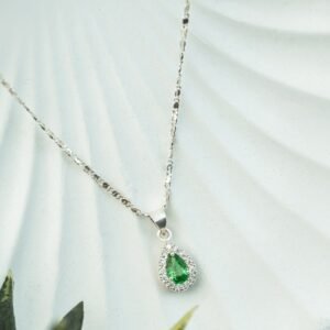 Tsavourite Garnet 18K White Gold Necklace