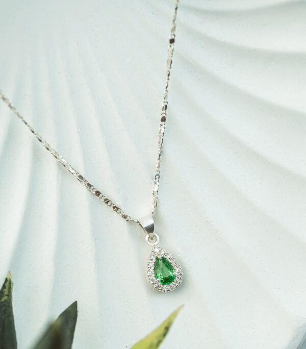 Tsavourite Garnet 18K White Gold Necklace